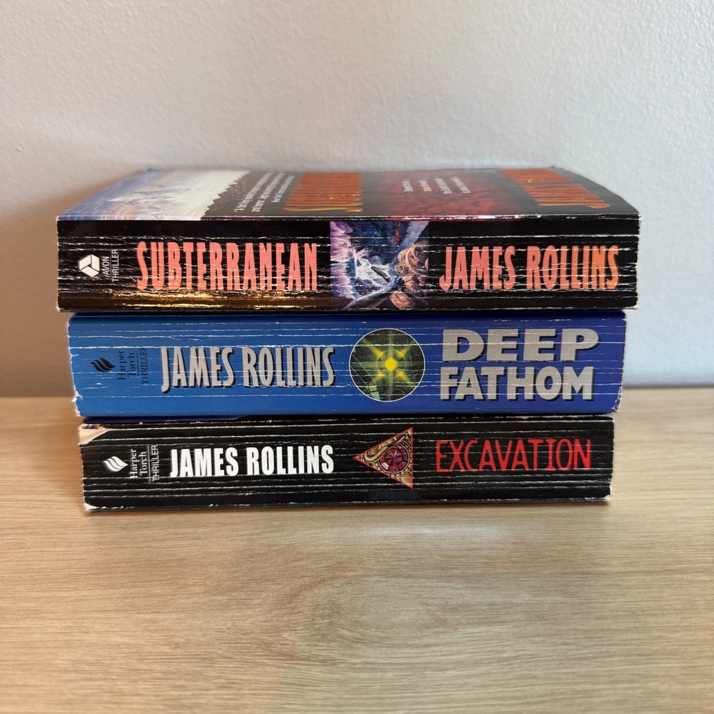 James Rollins Thriller Book Lot Subterranean Deep Fathom Excavation Paperback